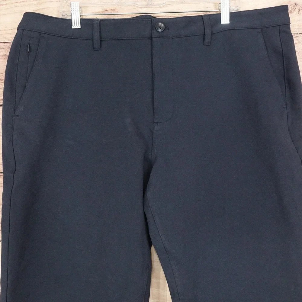True Classic Pants Mens 40x28 Navy Straight Chino Knit Stretch Casual